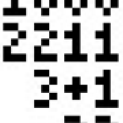 A bunch of pixelated numbers.