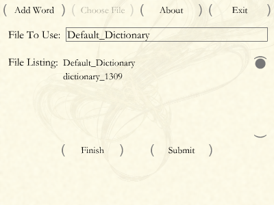 Interface showing different dictionaries.