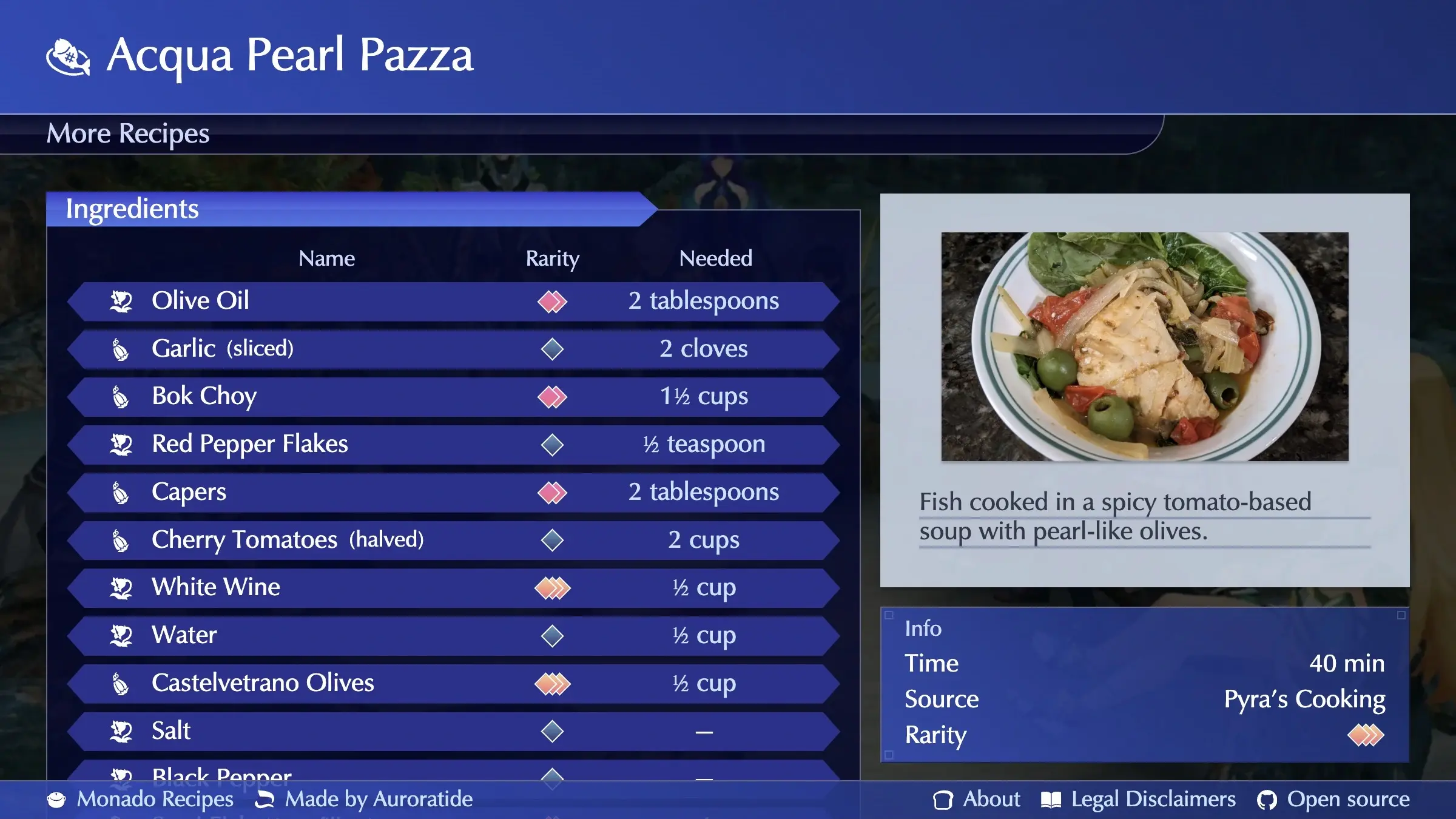 Acqua Pearl Pazza, with ingredients and its picture