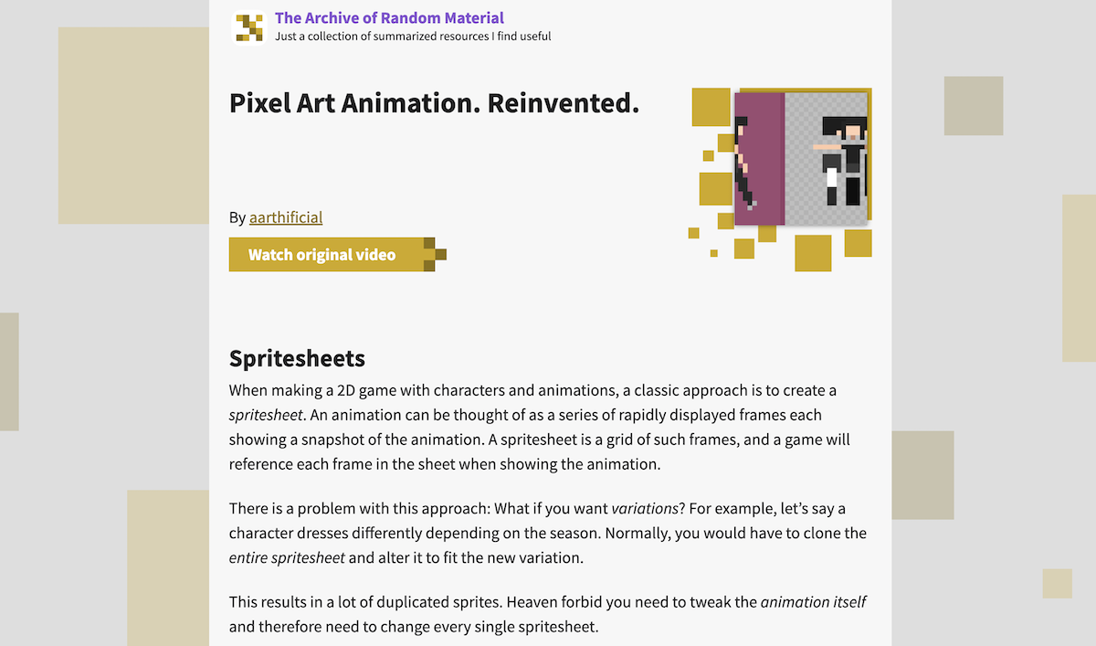 An article about Pixel Art.