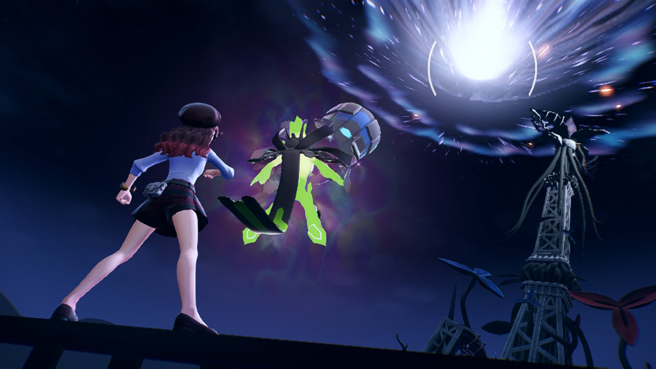 The player, ready to instruct Zygarde to stop a meteor thing.